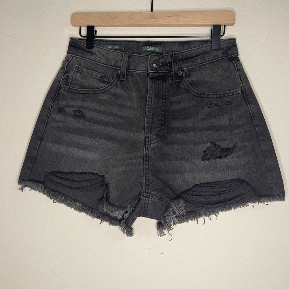 Wild Fable High Rise Washed Black Denim Shorts - Size 6